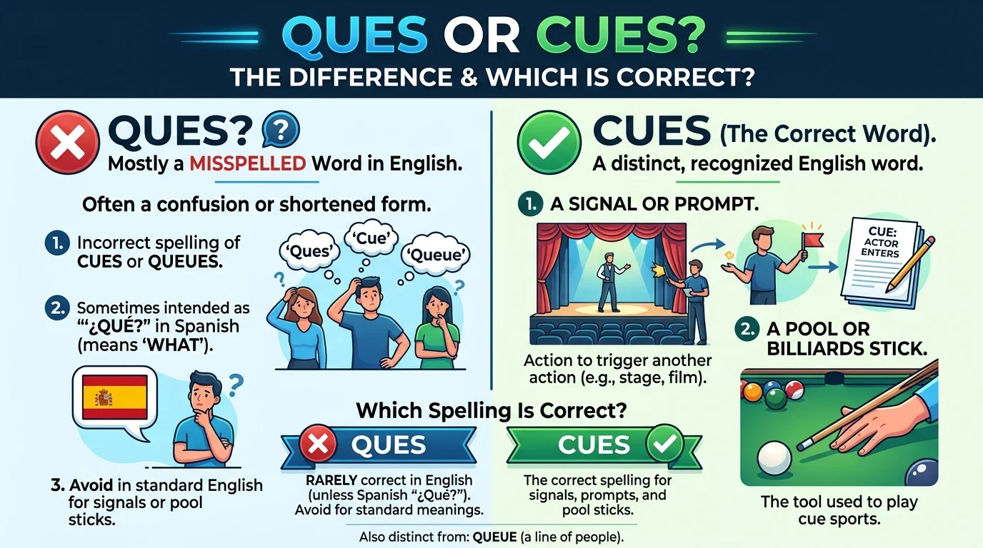 Ques or Cues: What’s the Difference and Which Spelling Is Correct?