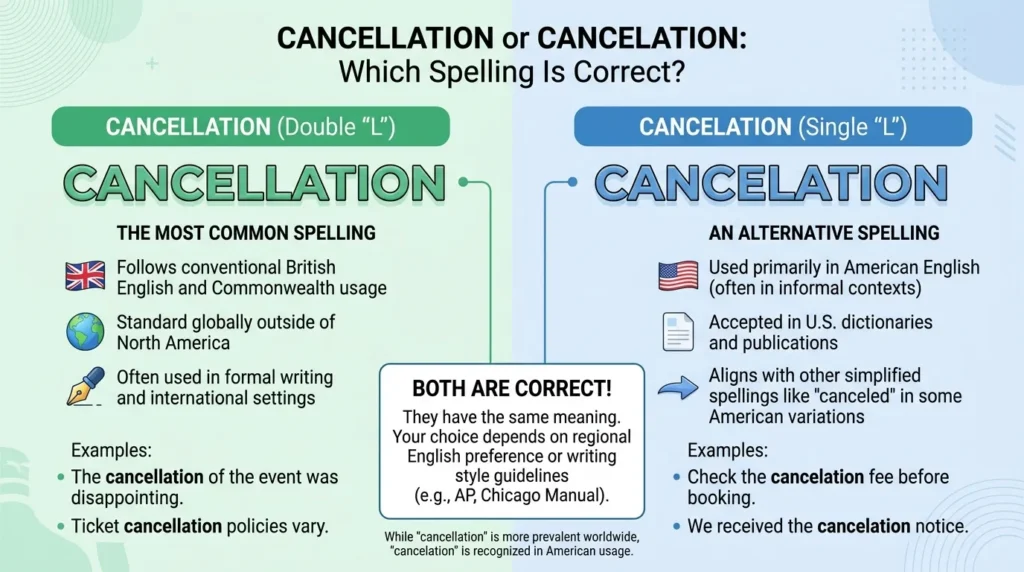 cancelation or cancellation
