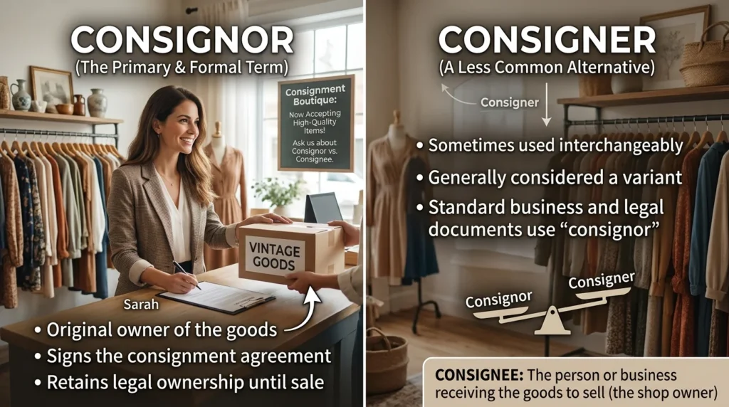 consigner or consignor