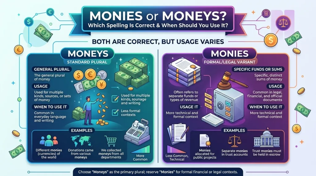 monies or moneys