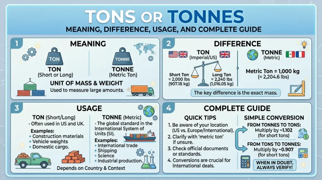 tons or tonnes